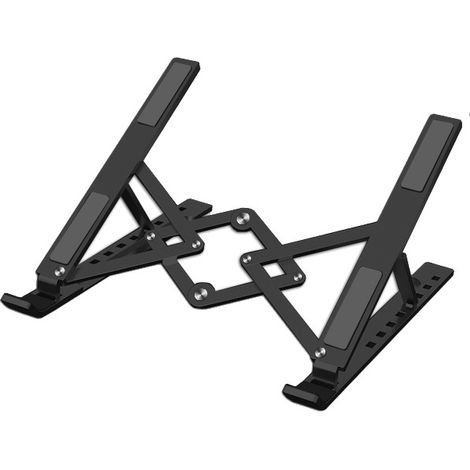 Support Ordinateur Portable, Support PC Portable Ventilé en Aluminium Réglable, Refroidisseur Ergonomique Compatible avec MacBook Air, HP, Dell, 10-17.3’’ (Noir) (1/5)
