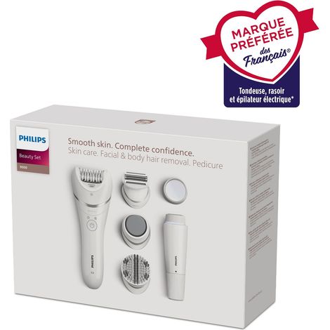 Depiladora eléctrica - Philips - BRE770/92 - 9 accesorios - 2 velocidades - Cabezal lavable (1/4)
