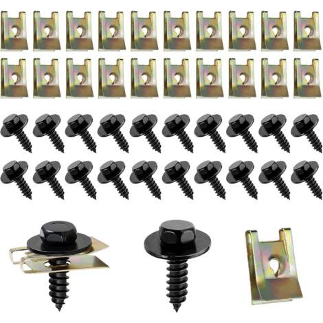 Kit de Clips à Vis et Écrous 20 Pcs - Fixation de Garde-boue de Type U - Protection Anti-éclaboussures pour Voiture - Résistant à l'Usure et Durable (1/5)