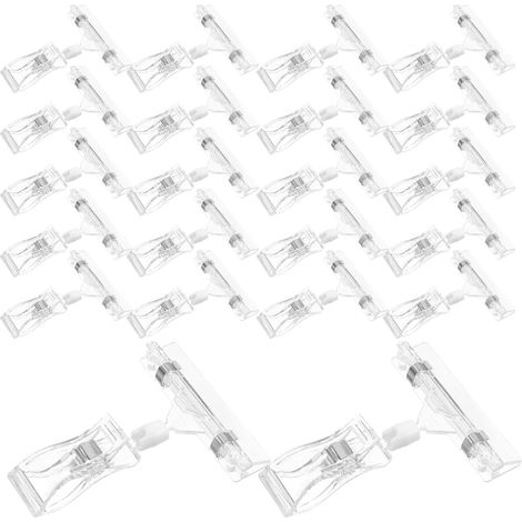 20 clips de fixation en plastique pour étiquettes prix, supports (1/5)