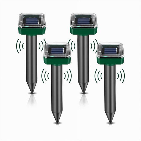 TrAdE Shop Traesio - Set Luci Solari Quadrato Impermeabile Con Repellente Ad Ultrasuoni Per Parassiti - (1/5)