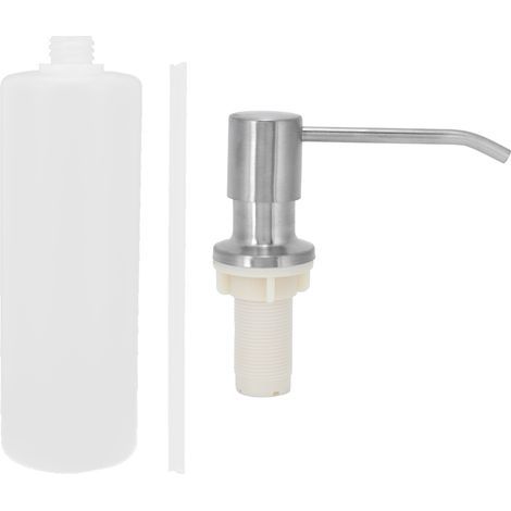 Distributeur de savon en acier inoxydable, réservoir à liquide pour cuisine, salle de bain, lavabo et évier (1/5)