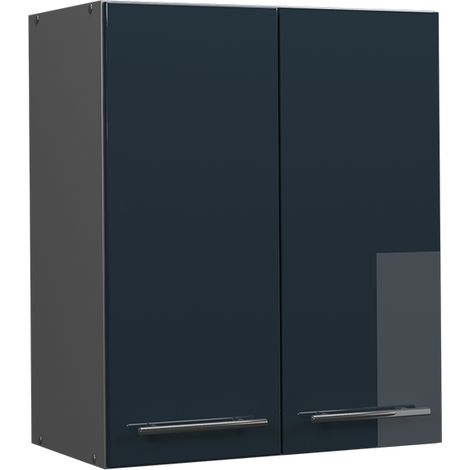 Hängeschrank Fame-Line, Dunkelblau Hochglanz, 60 cm, Vicco