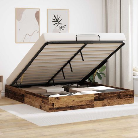 Ottoman Bettgestell Altholz 203 x 180 x 25 cm Holzwerkstoff (1/5)