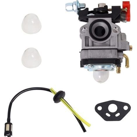 Carburateur Compatible avec Walbro Type WYJ 26cc-33cc Débroussailleuses et Tondeuses à Gazon avec Entretoise de Pompe Primaire Ensemble de Tuyaux de Carburant Déplacement par Poweka (1/4)