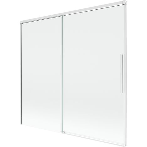 Mexen Rox Badewannenfaltwand 2-flügelig schiebbar 170 x 150 cm, transparent, weiß - 8C9-170-001-20-00