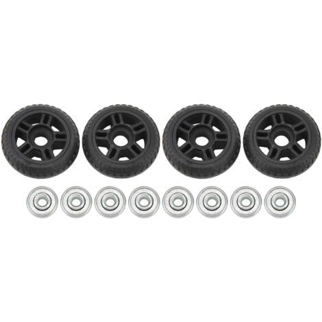 Lot de 4 roues de valise universelles de rechange, rotation à 360°, fonctionnement silencieux, pour réparation. (1/5)