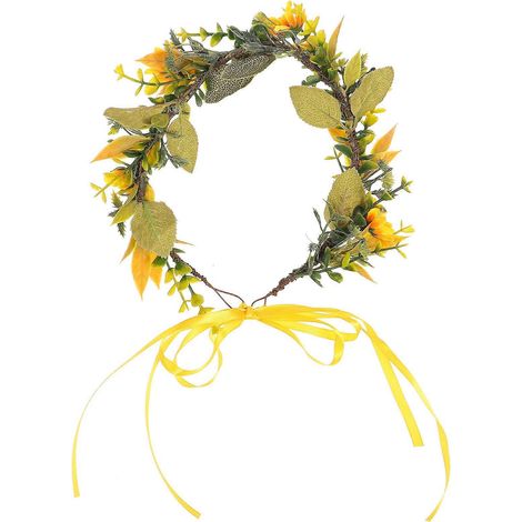 Guirlande de fleurs tropicale pour cheveux, couronne florale, accessoire de tête floral-M (1/2)