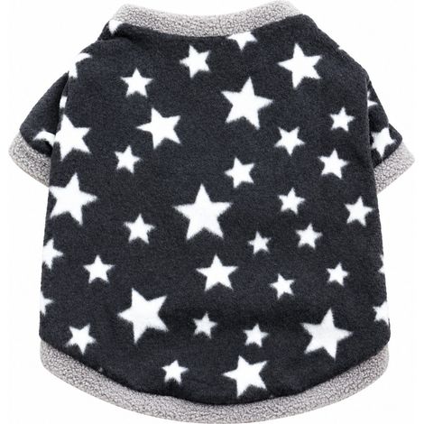 Veste polaire pour chien, manteau d'hiver chaud pour animaux de compagnie, tailles XS à L, motif chiot Teddy L - Étoile noire (1/4)