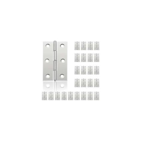24 Stück kleine Scharniere für Türen, Edelstahlscharniere, DIY-Türscharniere für Schranktüren Klavierscharnier Schmuckschatullen Wohnmöbel-Hardwareschrank (44 mm 32 mm) (1/5)