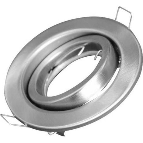 V-TAC VT-7227RD Portafaretto LED da incasso in alluminio rotondo orientabile GU10/GU5.3 colore Nichel Satinato sku 3470