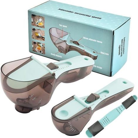 Adjustable measuring spoon for the kitchen, adjustable kitchen measuring spoon, plastic kitchen measuring spoon, digital kitchen scale, coffee and flour scale (1/5)