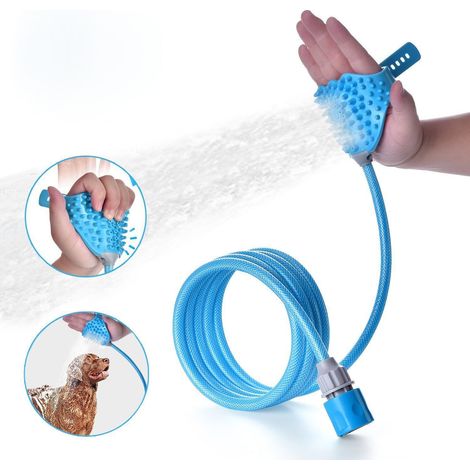 Lot de 2-Gant brossant pour lavage animal – Accessoire douche absorbant – Massant et démêlant pour chien chat (1/5)