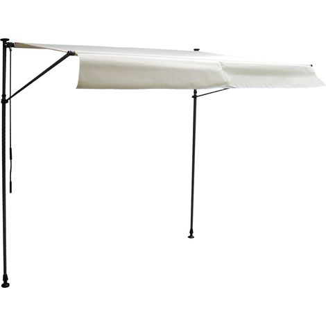 Toldo de balcón CHENE 3 × 1,2m Tejido beige y estructura gris