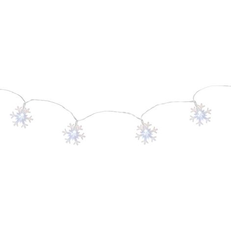 Lichterkette MagicHome Weihnachten SnowFlake, 10 LED kaltweiß, Dauerlicht, 2xAA, IP20, für innen, Beleuchtung, L-0,90 m (1/4)