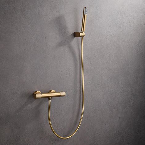 Imex - Grifo Ducha y Bañera Termostatico Oro Serie Line