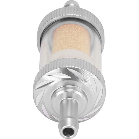 Filtre à essence pour moto, filtre à carburant universel, résistance à la chaleur, compatible avec les motos de 6 mm de diamètre, argenté (1/5)