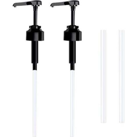Lot de 2 Pompe doseuse bidon 5 litres Bouteille Pompe Vide(Noir), réutilisables Flacon Pompe Vide Plastique Remplacement de 38 cm pour contenants d'assaisonnement de Liquide de Salle de Bain (1/4)