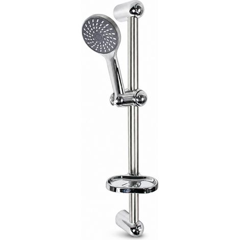 Saliscendi Doccia Cromato 60 cm Soffione Multigetto Tubo 180 cm 69133