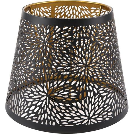 Metal Abat Jour E14 E27 D'Ombre D'Arbre En Fer Vintage Sculpté Pour Lampe De Table DéCoration pour Lampadaire Lampe Suspendue Plafonnier Suspension Luminaire Noir