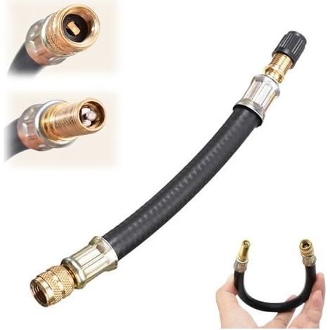 Rallonge de valve pour voiture, adaptateur pour valve de vélo, rallonge de valve pour voiture, adaptateur de valve avec capuchon de valve universel pour voitures, camions, motos, vélo (1/5)