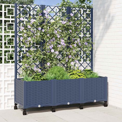 Teenpull – Pflanzkübel mit Spalier und Rädern Blaugrau 120 x 40 x 146 cm (1/5)