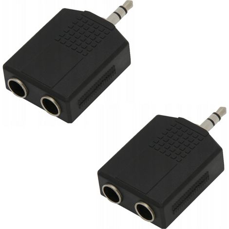 Adattatore splitter stereo mini jack da 3,5 mm 2x presa jack da 6,3 mm (1/2)