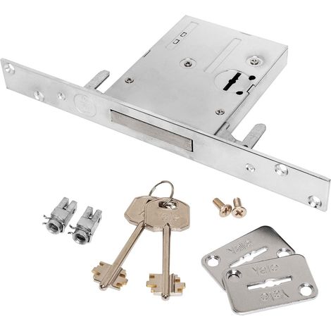 Serrure à clé Double Carte à Trois Points de Fermeture pour balustrades et portails à Bande, avec 4 remises, entrée 70 mm (1/4)