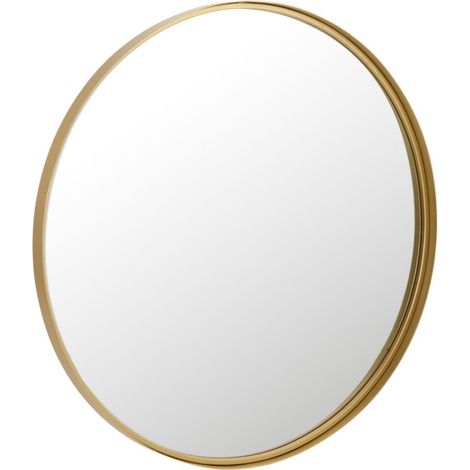 Miroir rond en métal doré à bord haut D80 - PAKO (1/2)