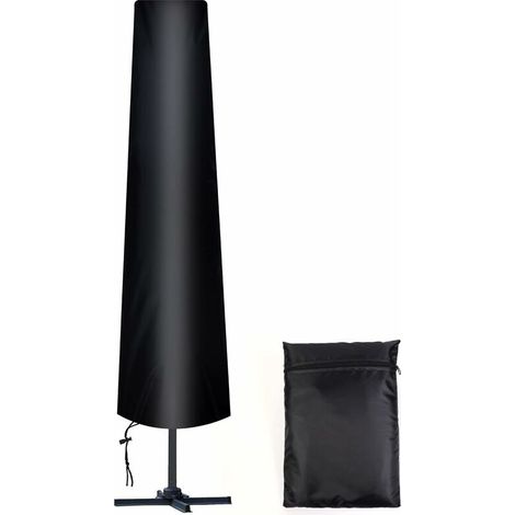 Couverture pour Parasol, 205cm Jardin Parasol Couverture/Housse de Protection pour Parasol Oxford Étanche, 210D Noir (1832535cm) (1/5)