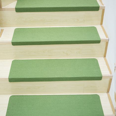 Tapis de marches d'escalier antidérapant 5 pièces, tapis d'escalier de sécurité avec adhésif réutilisable, marches d'escalier 55x22x4.5 cm (1/5)