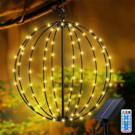 Lampe Solaire Jardin Métal Lanterne Solaire 8 Modes 120 LEDs Étanche Lampes Solaire Télécommande Solaire (1/5)