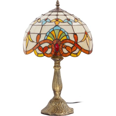 Tiffany-Tischlampe - Wohnzimmerlampe - Vintage Multicolor