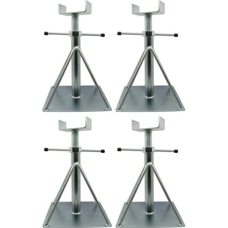 Pack 4 martinetes galvanizados regulables para mobil home 230-350 mm soporte de nivelación y estabilización