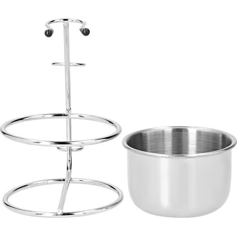 Support de Rasoir en Acier Inoxydable avec Porte-Savon et Bol, Support pour Barbier (1/5)
