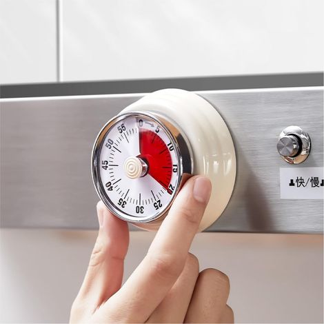 Minuteur Visuel Magnétique, Minuteur de Cuisine Compte à Rebours 60 Minutes avec Base Magnétique, Acier Inoxydable et ABS pour Cuisine, Fitness, Yoga, Enfants et Adultes