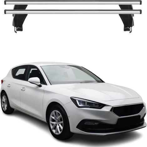 OMAC Dachträger Querträger Alu für Seat Leon IV 2020-2026 – Abschließbar – T-Nut – City-Crash-getestet – Max. 50 kg Silber (1/5)