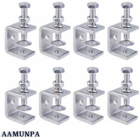 Serre-joints C 8 pièces en acier inoxydable 304 – Ouverture 30mm – Plage de serrage 16-25mm – Pour menuiserie et soudure (1/5)