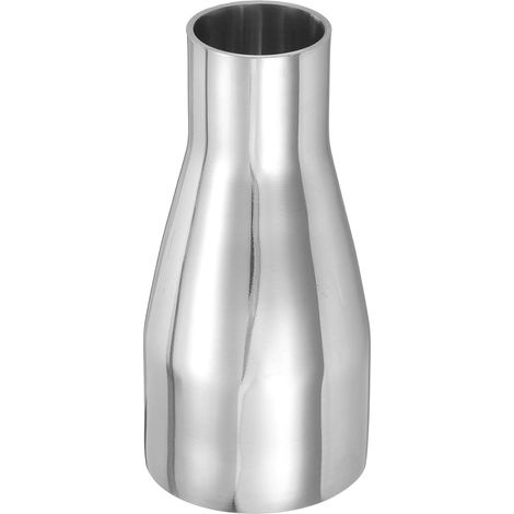 Réducteur Concentrique De Tuyauterie, 2-1/2"(63mm) à 1-1/2"(38mm) OD 304 Acier Inoxydable Tube À Souder Long Réducteur Tuyau D'Échappement Pour Food Beverage HVAC Plomberie, Silver (1/5)
