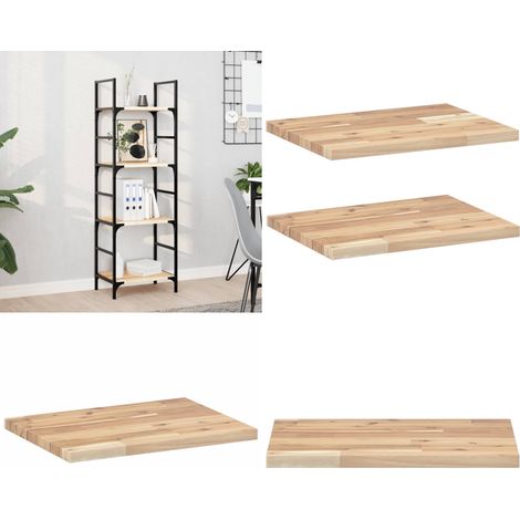 Schweberegale 2 Stk. 60x30x2 cm Massivholz Akazie Unbehandelt - Akazienholz - Wandregal (1/5)