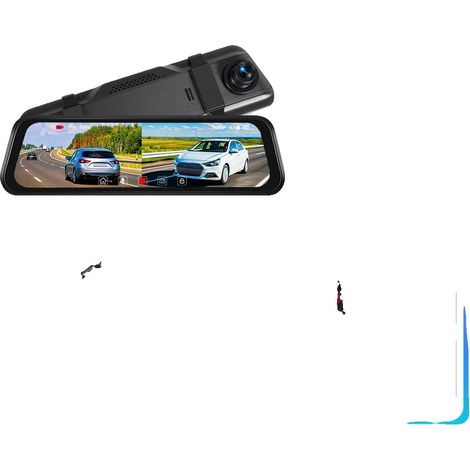 Dashcam a doppia lente, fotocamera frontale 1080P, DVR con scheda da 64 GB (1/2)