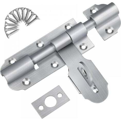 Catenaccio per porta esterna con chiusura a lucchetto, chiusura per porta scorrevole in acciaio inox da 135 mm, piccola chiusura con viti per magazzino, garage, fienile, cancello, porta del cortile.