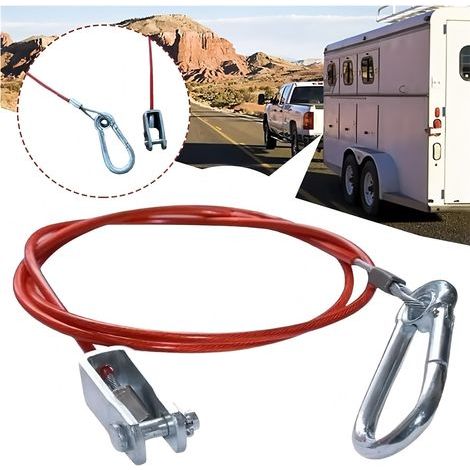 341303 Câble de frein et de traction pour remorque, 100 cm/1 m, avec fourche (1/5)