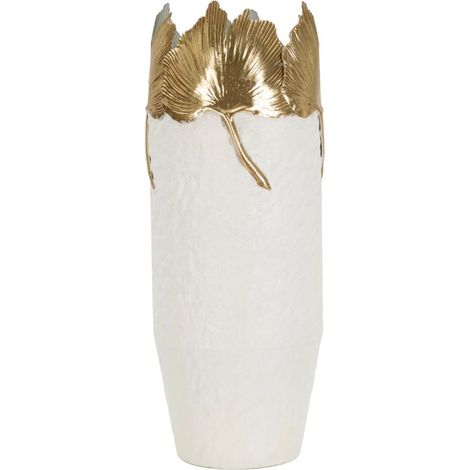 Vase décoratif en métal modèle Leaf, diamètre 17x47,5 cm (1/5)