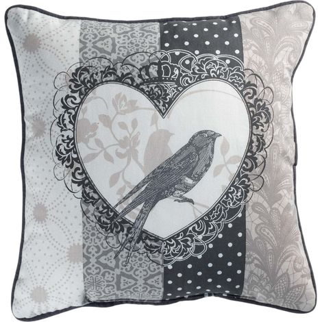 Coussin passepoil 40 x 40 cm Love Bird (1/3)