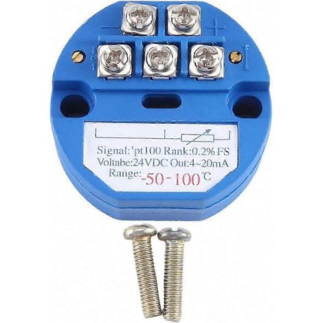 Module transmetteur de température PT100 -50 °C à 100 °C Sortie 4-20 mA CC 24 V Capteur de résistance thermique (1/5)