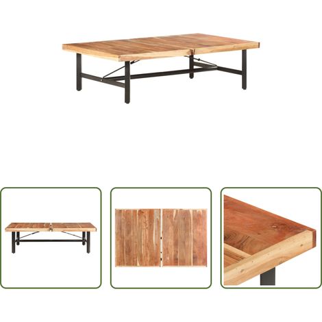 Table basse design classique - Table basse 142x90x42 cm Bois d'acacia massif (1/5)