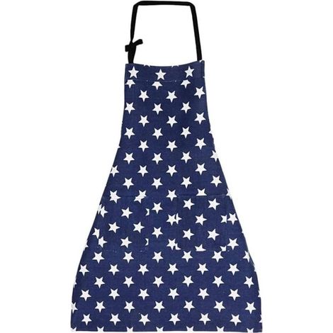 Schürze Küchenschürze (Marineblau), Damen-Küchenschürze, verstellbare Baumwoll-Leinen-Schürze für Familienküche, Restaurant, Grillen