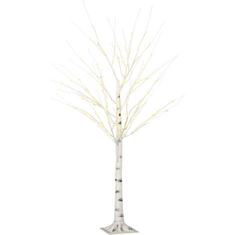 Autre décoration pour Noël Arbre lumineux LED - décoration lumineuse blanc chaud - 96 LEDs - usage intérieur - 150 cm - décoration de noël chambre maison blanc (1/5)