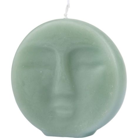 Bougie Déco Visage "Arty" 9cm Vert Céladon